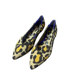Rothy’s The Point Leopard Print Flats Size 8.5 Washable Knit Eco Friendly